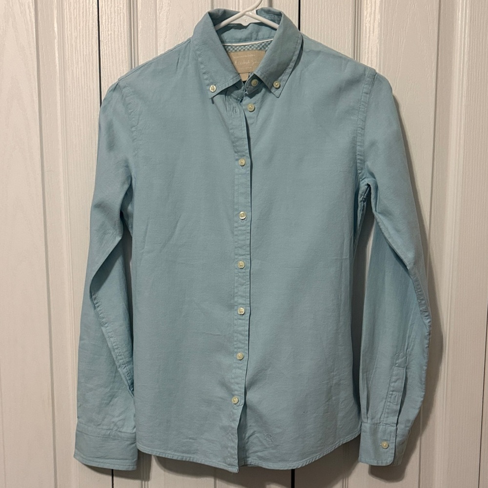 Banana Republic Light Blue Cotton Button-Down Shirt Woman's XS